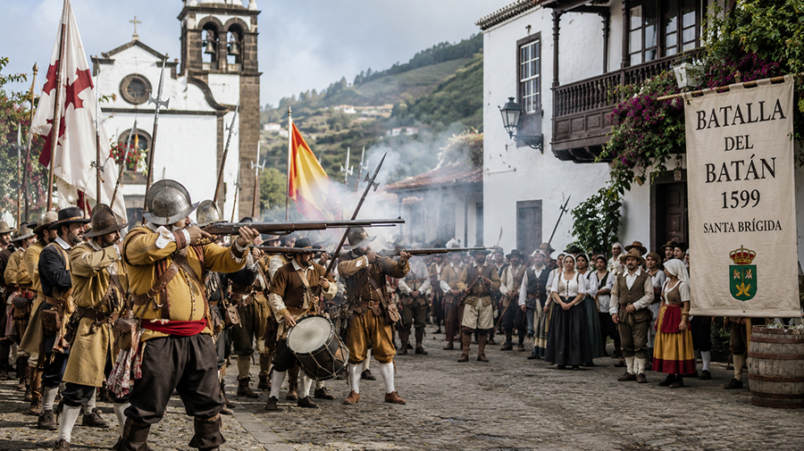 De Slag bij El Batán komt tot leven in Santa Brígida met een historische heropvoering